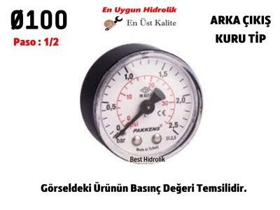 Ø100%2010%20Bar%20ARKADAN%20ÇIKIŞLI%20KURU%20MANOMETRE