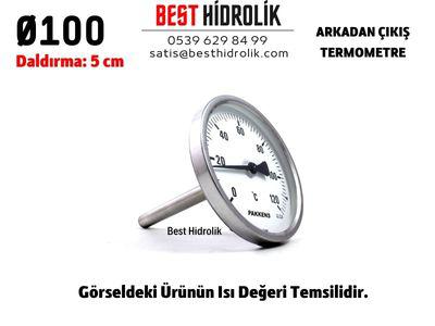 Ø100 -30 +60 °C Termometre Daldırma Boyu 5 cm Arkadan Bağlantılı G 1/2