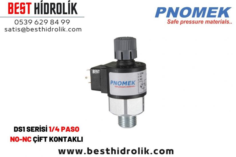 Pnomek 20 - 200 bar  1/4 Ayarlı Mini Basınç Şalteri  ( DS1 A3 200 )