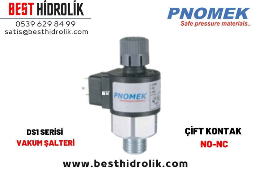 Pnomek -0,85 -  0,15 bar 1/4 Ayarlı Mini Vakum Şalteri  ( VDS1 A3 001 )