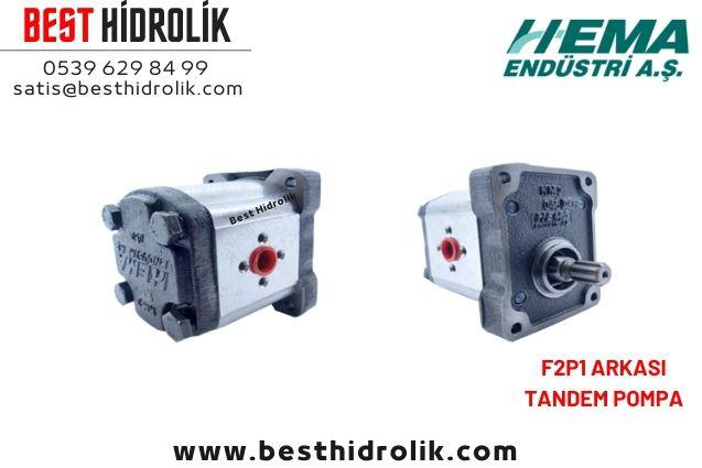 22,9cc HEMA HİDROLİK DİŞLİ ARKA TANDEM POMPA F2P1 ARKASI SAĞ DÖNÜŞ 33 LT/DK R1PN.229.CB11