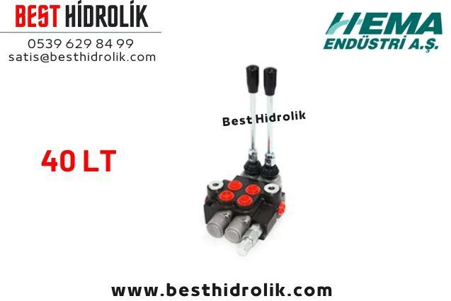 40 LT İKİLİ HEMA KUMANDA KOLU  P GİRİŞ:1/2’’  A-B ÇIKIŞ: 3/8’’