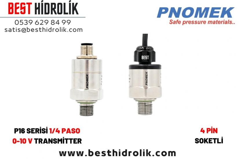 Pnomek 0 - 1,6 bar 0-10 V  1/4 Basınç Transmitteri ( P16 A3 T3 1,6 Z2 )