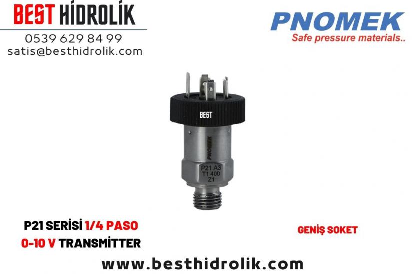 Pnomek 0 - 2,5 bar 0-10 V  1/4 Basınç Transmitteri ( P21 A3 T1 2,5 Z2 )