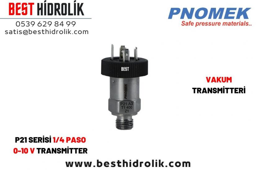 Pnomek -1 - 24 bar 0-10 V  1/4 Vakum Transmitteri ( P21 A3 T1 V24 Z2 )