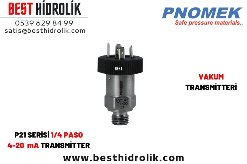 Pnomek -1 - 0 bar 4-20 Ma  1/4 Vakum Transmitteri ( P21 A3 T1 V0 Z1 )