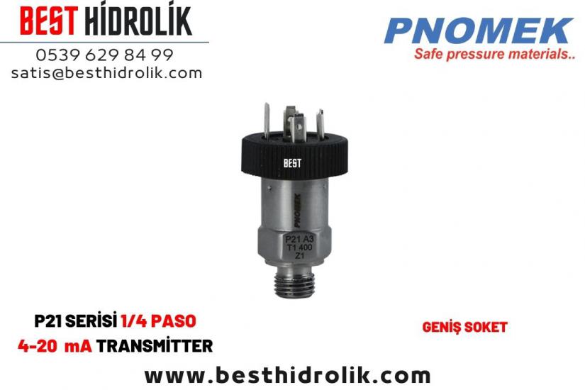 Pnomek 0 - 2,5 bar 4-20 mA  1/4 Basınç Transmitteri ( P21 A3 T1 2,5 Z1 )