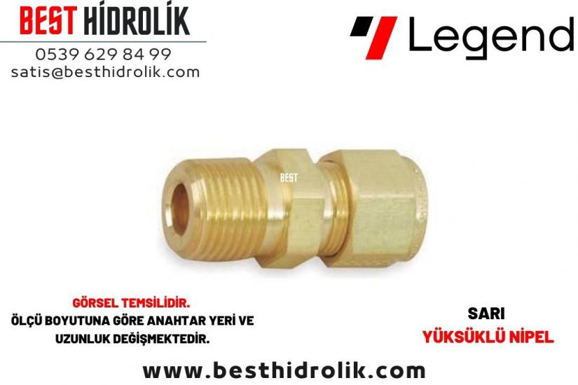 1/8” x 6 mm Sarı Yüksüklü Düz Rekor Nipel