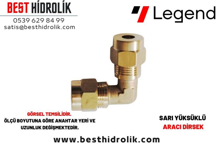 6 x 6 mm Sarı Yüksüklü Aracı Çift Taraf Dirsek