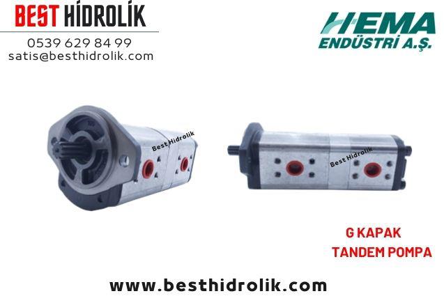 28,1/16,8cc HEMA HİDROLİK TANDEM POMPA 41 LT + 24 LT G KAPAK 10 DİŞ FREZE SOL DÖNÜŞ 1PN/1PN/030